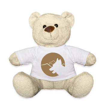 Schäferhund Silhouette im Kreis - Teddy - Weiß - Vorne