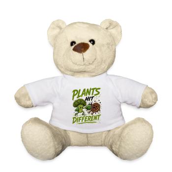 Plants Hit Different - Lustig Veggie/Vegan Design - Teddy - Weiß - Vorne