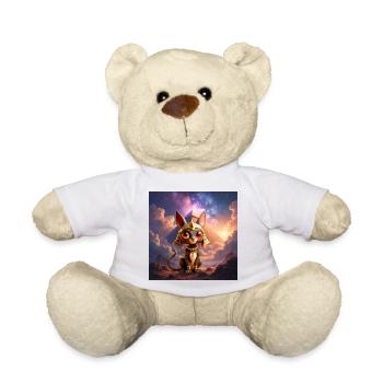 Pharaoh Cat in front of Pyramid - Teddy Bear - white - Front