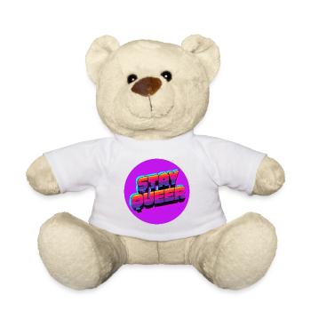 Stay Queer Retro Neon - Teddy - Weiß - Vorne