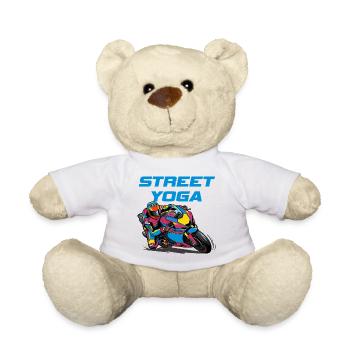 Yoga de rue - Moto - Nounours - blanc - Devant