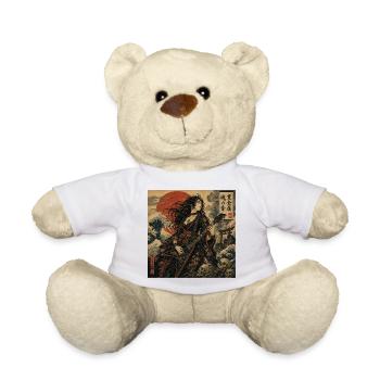 Ukiyoe-Gitarrenheldin mit rotem Sonnenuntergang - Teddy - Weiß - Vorne