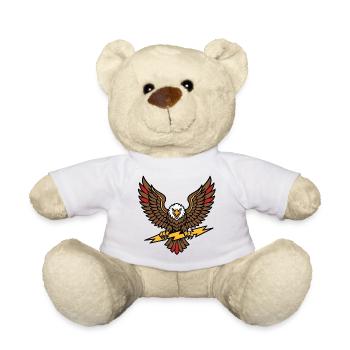 Aigle foudre style tattoo old school - Nounours - blanc - Devant