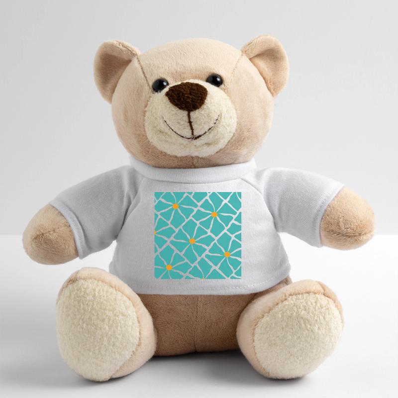 Türkis Blüten Mosaik Muster Teddy