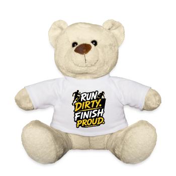 Run Dirty Finish Proud OCR Runner Design - Teddy Bear - white - Front