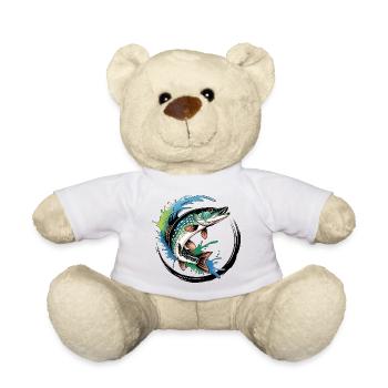 Pike Fishing - Teddy Bear - white - Front