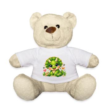 Süßer Triceratops – Kleiner Baby Dinosaurier - Teddy - Weiß - Vorne
