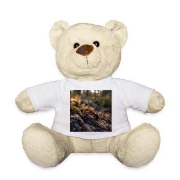 Red ant on Wood Under Moss - Teddy Bear - white - Front