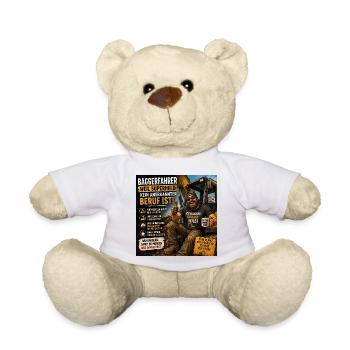 Baggerfahrer Humor Spruchshirt - Teddy - Weiß - Vorne