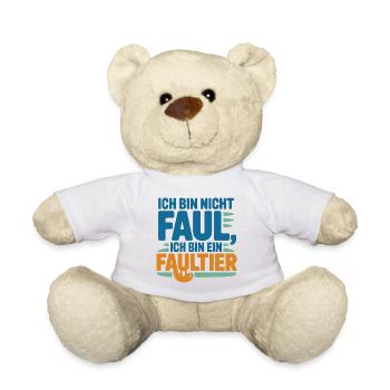 Ich bin nicht faul, ich bin ein Faultier - Teddy - Weiß - Vorne