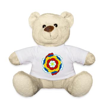 Bunte, kreisförmige Blumenmandala - Teddy - Weiß - Vorne