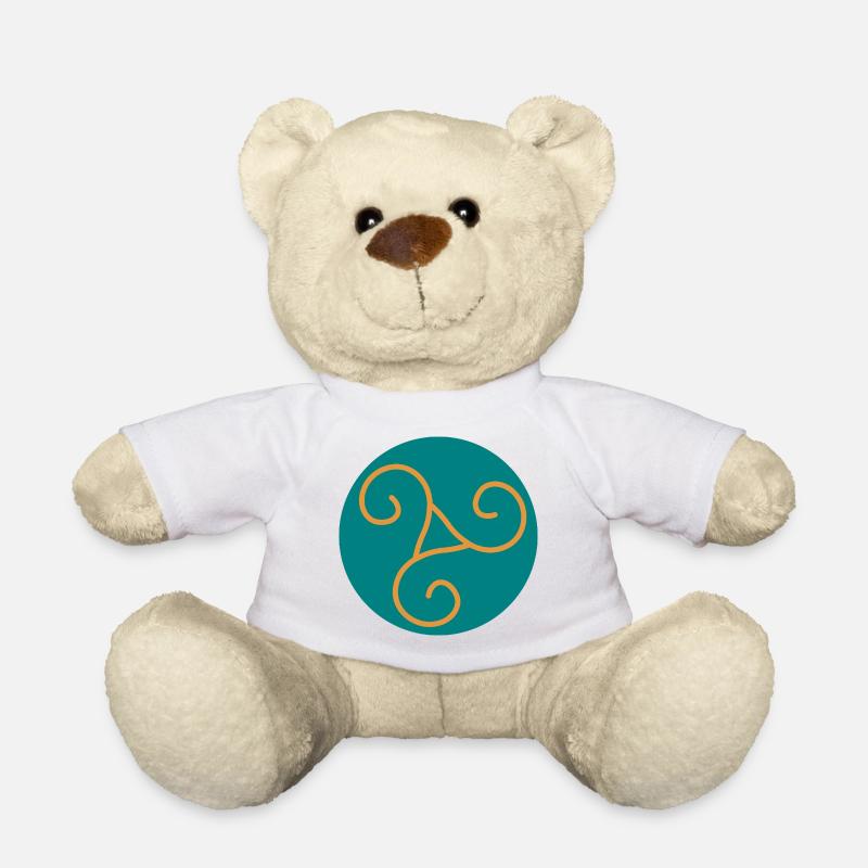 Dekoratives Triskel in orangefarbenen Rollen - Teddy - Weiß
