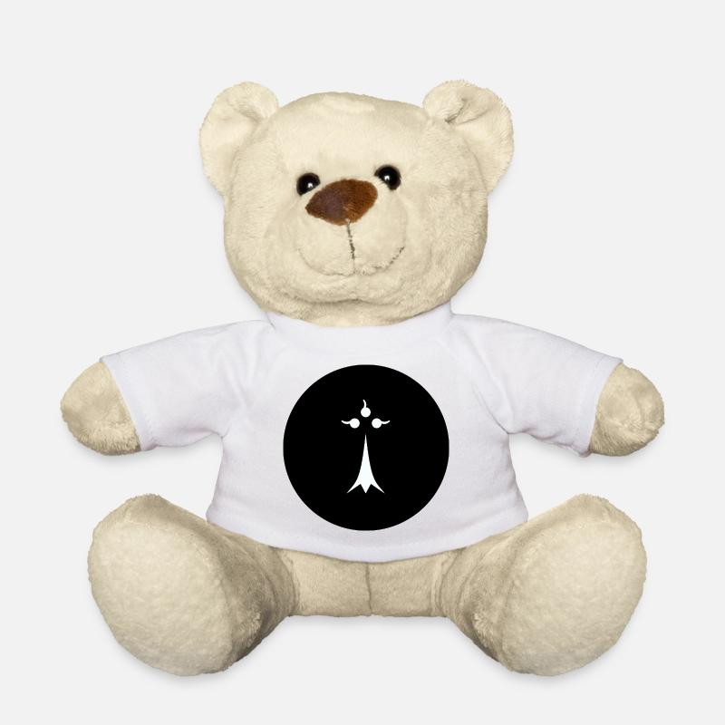 Hermine blanche sur fonds noir - Nounours - blanc