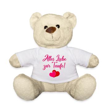 Taufsprüche Taufe Baby - Teddy - Weiß - Vorne