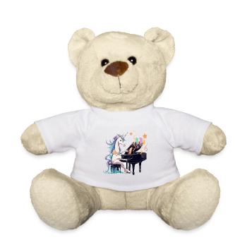 Unicorn at the Piano ColorsSymphony - Teddy Bear - white - Front