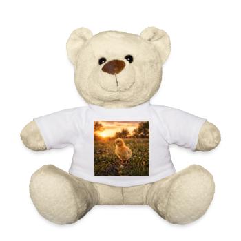 Gelbes Huhn bei Sonnenuntergang - Teddy - Weiß - Vorne