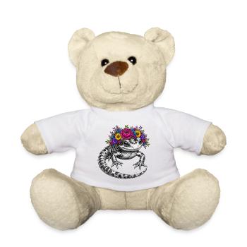 Flora Salamander Wreath - Teddy Bear - white - Front