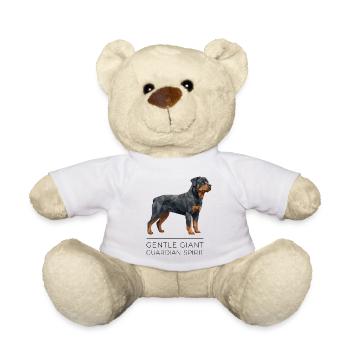 Rottweiler Low-Poly Art - Gentle giant - Teddy - Weiß - Vorne