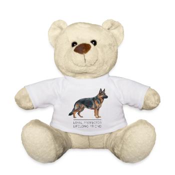 German Shepherd Low-Poly - Loyal, brave, true - Teddy Bear - white - Front