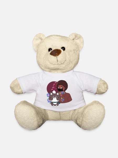 Kawaii Shiba & Blaue Prothesenpfote - Teddy - Weiß