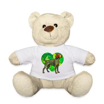 Kubistische deutsche Kurzhaar-Spitzen-Geometrische Kunst - Teddy - Weiß - Vorne