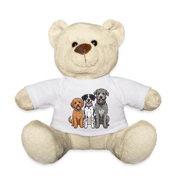 Best Friends Trio: The Colorful Dog Gang - Teddy Bear - white - Front
