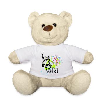 Neon Graffiti Splatter Muster - Teddy - Weiß - Vorne