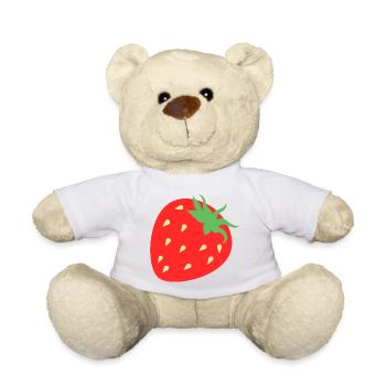Frische Erdbeer Grafik - Teddy - Weiß - Vorne