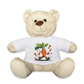 Jardinier carotte dynamique fun - Nounours - blanc - Devant