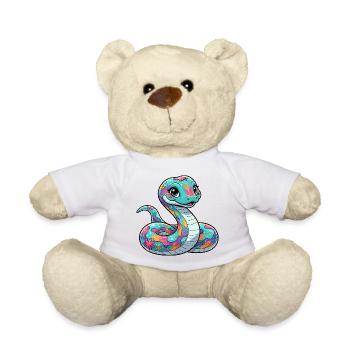Farbenfrohe Blumenschlange - Teddy - Weiß - Vorne