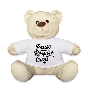 Pause Respire Crois Script - Nounours - blanc - Devant