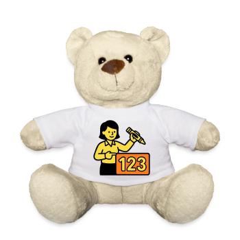 Lehrerin Mathe 123 Schule - Teddy - Weiß - Vorne