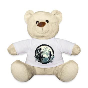 Astronaut beim Angeln auf dem Mond Weltraum Design - Teddy - Weiß - Vorne