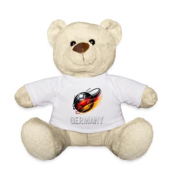 Deutschland Flammenkick Fußball - Teddy - Weiß - Vorne