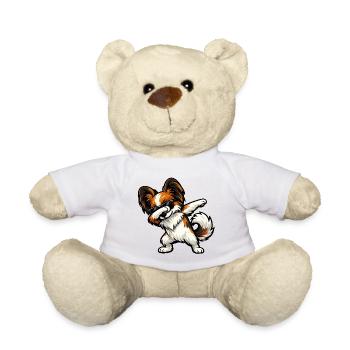 Dabbing Butterfly Dog - Teddy Bear - white - Front