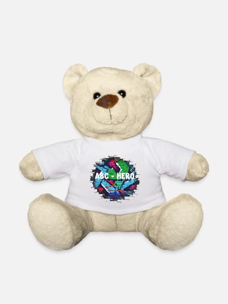 ABC HERO Graffiti Wanddesign - Teddy - Weiß