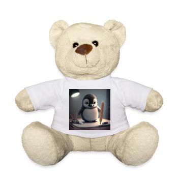Pinguin Künstler am Tisch - Teddy - Weiß - Vorne