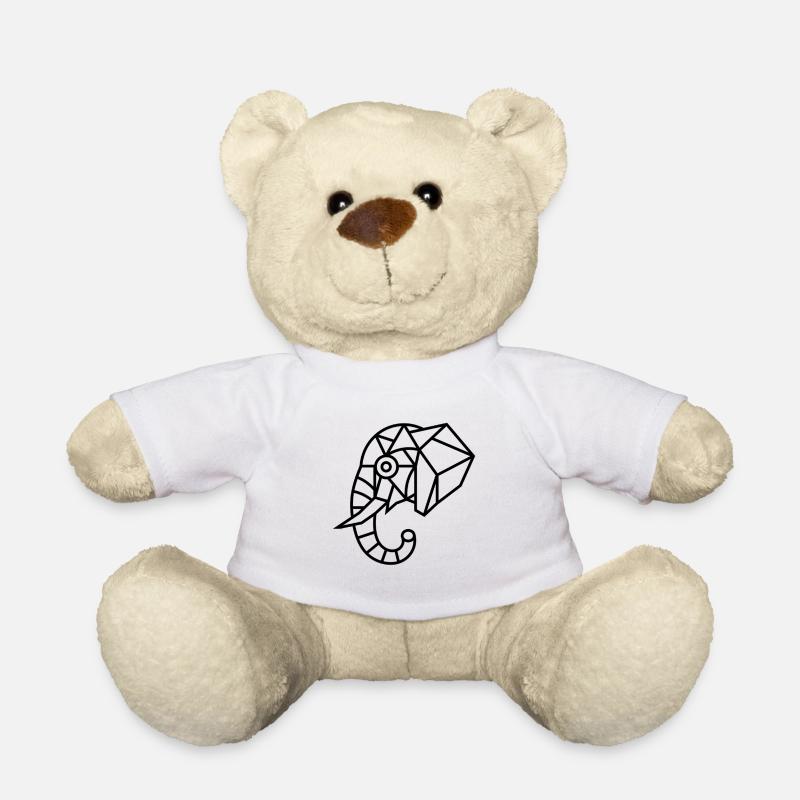 Geometrischer Elefant – Polygon Art - Teddy - Weiß