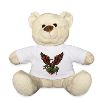 Aigle et serpent style tattoo old school - Nounours - blanc - Devant
