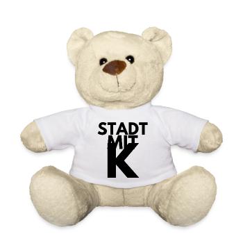 STADT MIT K, KÖLN SCHWARZ, KÖLLE, IKONISCH, RHEIN - Teddy - Weiß - Vorne