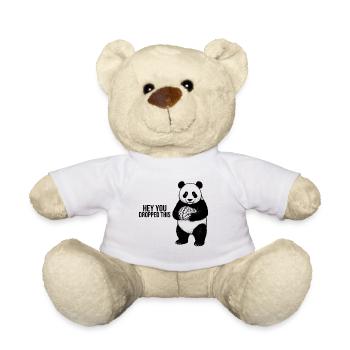 Hé, tu as laissé tomber ce cerveau de panda, drôle de dicton. - Nounours - blanc - Devant