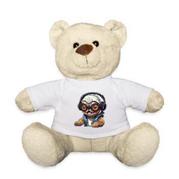 Gamer-Panda mit Headset - Teddy - Weiß - Vorne