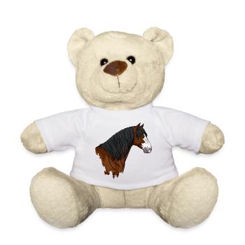 Der Kopf des Abaco-Pferdes, das auf den Bahamas heimisch ist - Teddy - Weiß - Vorne