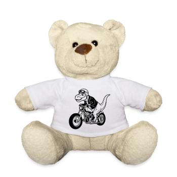 motorbike dino - Teddy Bear - white - Front