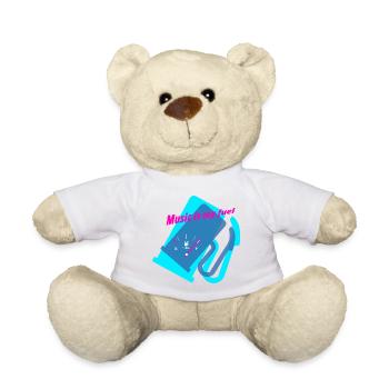 T-Shirt-Design „Music is my fuel“ - Teddy - Weiß - Vorne