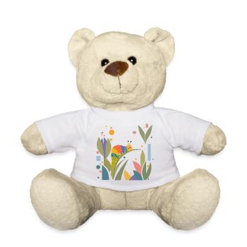 Fröhliche bunte Raupe in Regenbogenfarben - Teddy - Weiß - Vorne