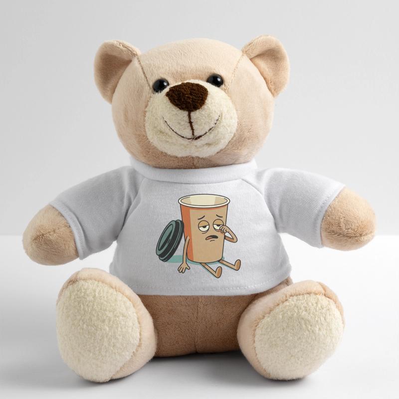 Exhausted Coffee Cup Figure Teddy Bear