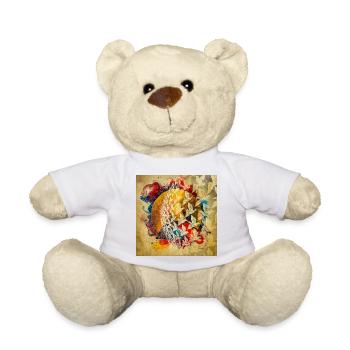 Colorful Bird Circle Flight - Teddy Bear - white - Front
