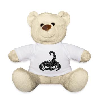 Black Scorpion Emperor Stinger Arachnid Tattoo - Teddy Bear - white - Front