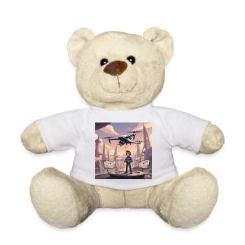 Drone Pilot in Neon Town - Teddy Bear - white - Front